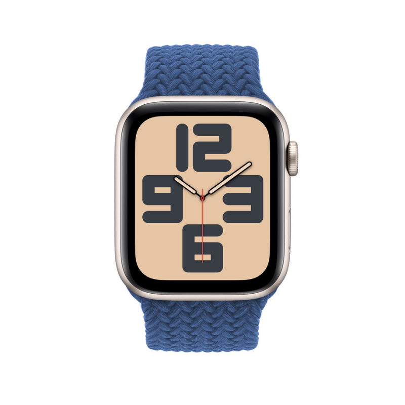 Blue Braided Solo Loop Apple Watch Straps - Side View