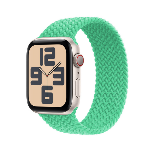 Bright Green Braided Solo Loop Apple Watch Straps - Full View