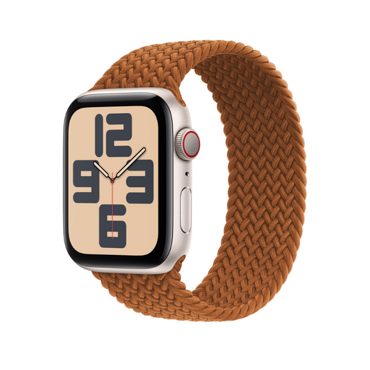 Coffee Braided Solo Loop Apple Watch Straps - Full View