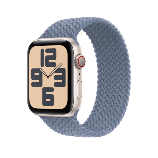 Cyan Braided Solo Loop Apple Watch Straps - Full View