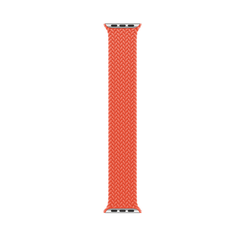 Electric Orange Braided Solo Loop Apple Watch Straps - Band View