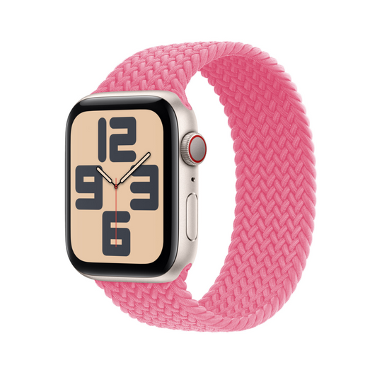 Flamingo Braided Solo Loop Apple Watch Straps - Full View