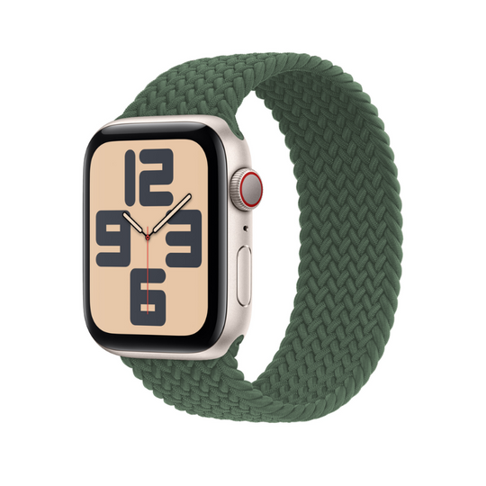 Green Braided Solo Loop Apple Watch Straps - Full View