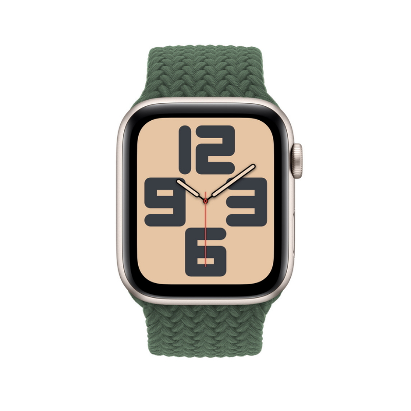 Green Braided Solo Loop Apple Watch Straps - Side View