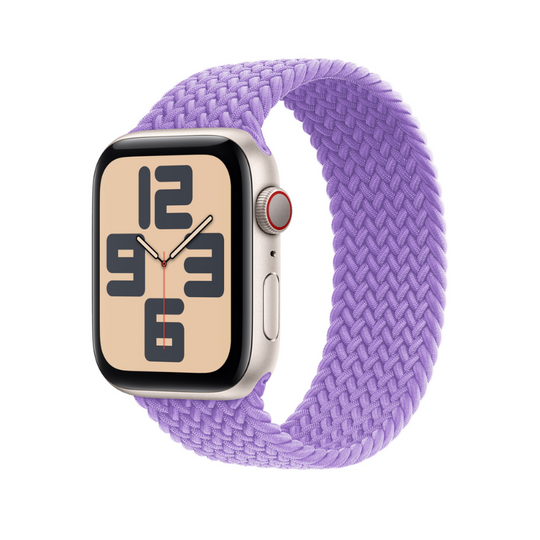 Lavender Braided Solo Loop Apple Watch Straps - Full View