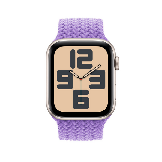 Lavender Braided Solo Loop Apple Watch Straps - Side View