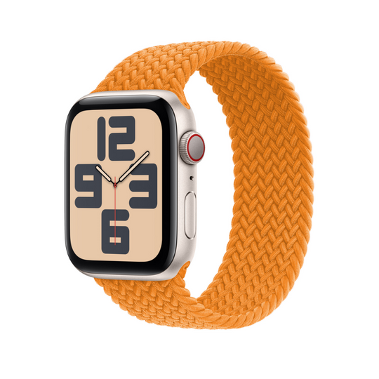 Orange Braided Solo Loop Apple Watch Straps - Full View