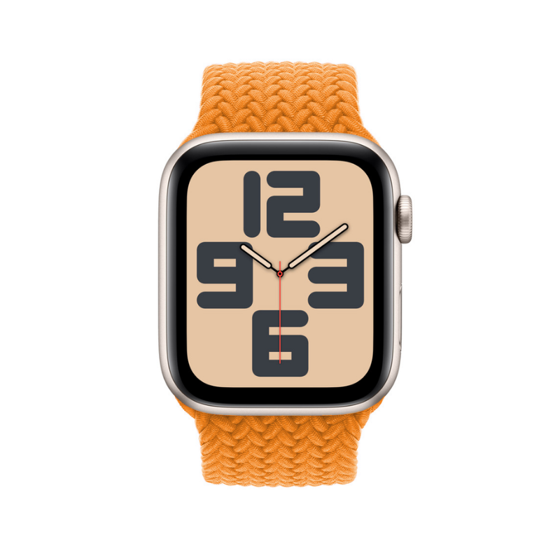 Orange Braided Solo Loop Apple Watch Straps - Side View