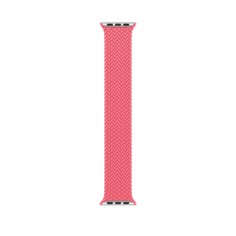 Pink Braided Solo Loop Apple Watch Straps - Band View