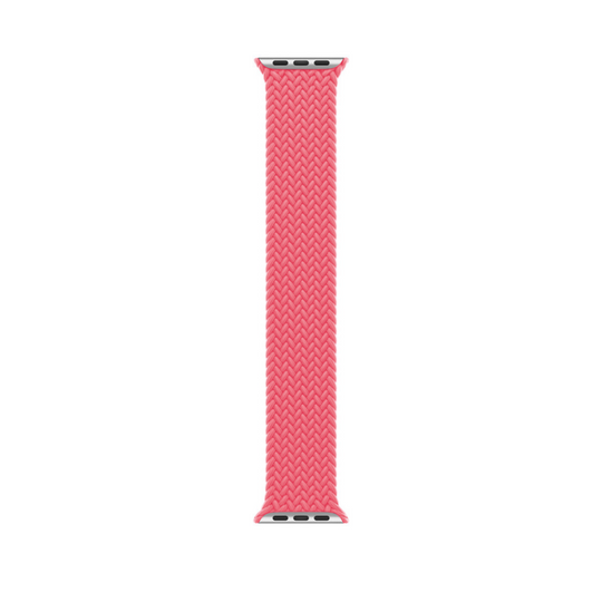 Pink Braided Solo Loop Apple Watch Straps - Band View