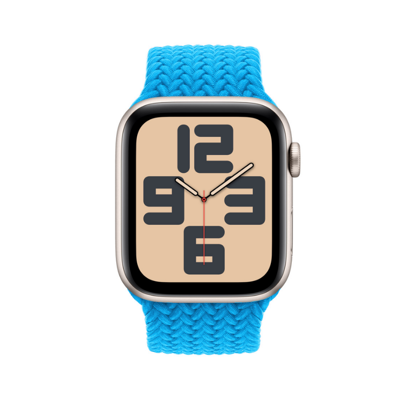 Sky Blue Braided Solo Loop Apple Watch Straps - Side View