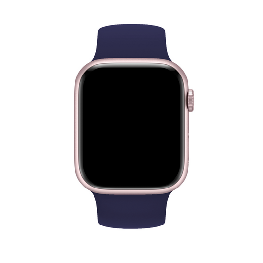 Blue Silicone Solo Loop for Apple Watch Front View