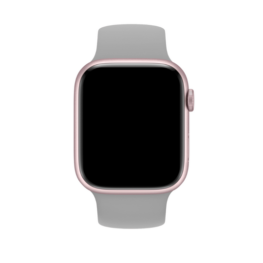 Grey Silicone Solo Loop for Apple Watch Front View