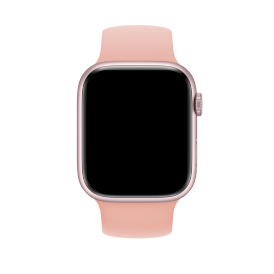 Pink Silicone Solo Loop for Apple Watch Front View