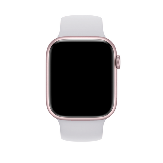 White Silicone Solo Loop for Apple Watch Front View