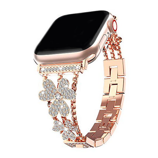 Lux Flowery Bracelet for Apple Watch  1 to 8, SE & Ultra series