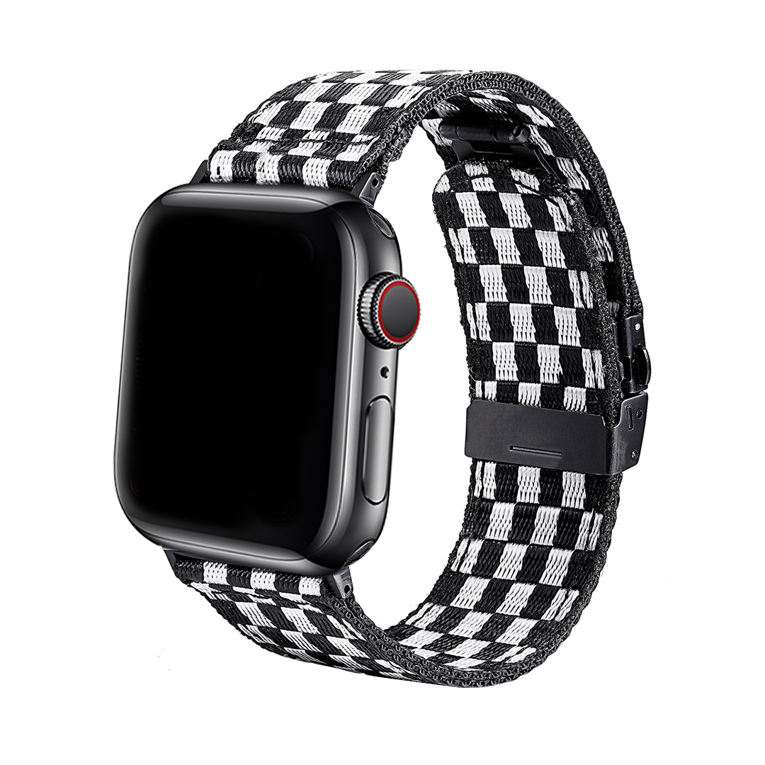 Nylon Plaid for Apple Watch  1 to 8, SE & Ultra series