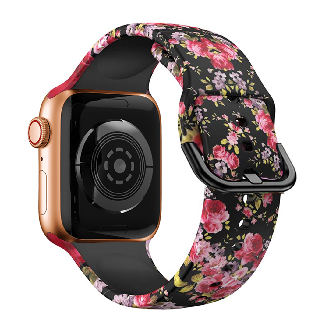 Printed Silicone Strap for Apple Watch  1 to 8, SE & Ultra series