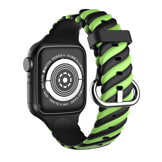Spiral Silicone Strap for Apple Watch  1 to 8, SE & Ultra series